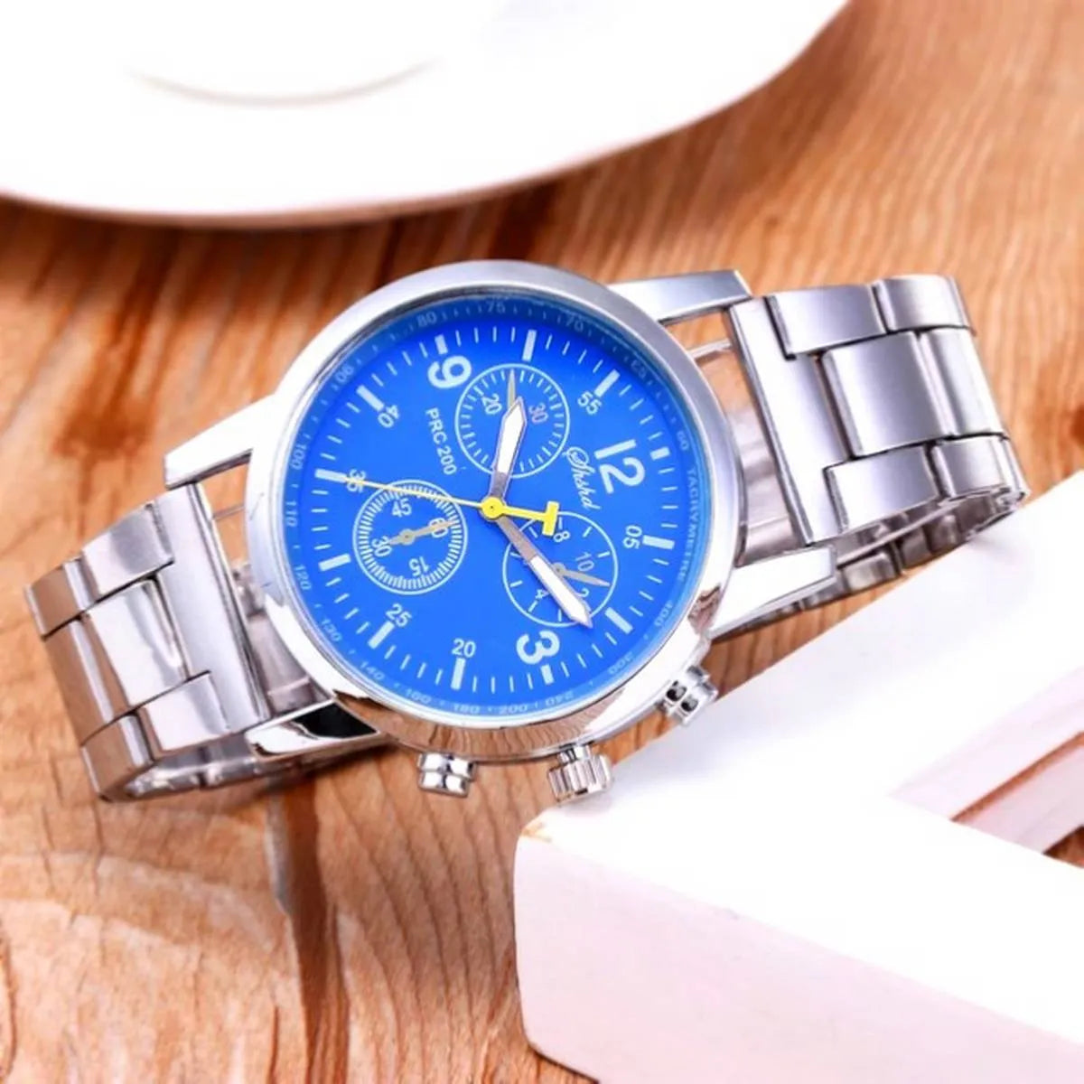 Pack of 2 Classic Luxury Watch for Men / Boys With Silver Hand/Wrist Bracelet Chain