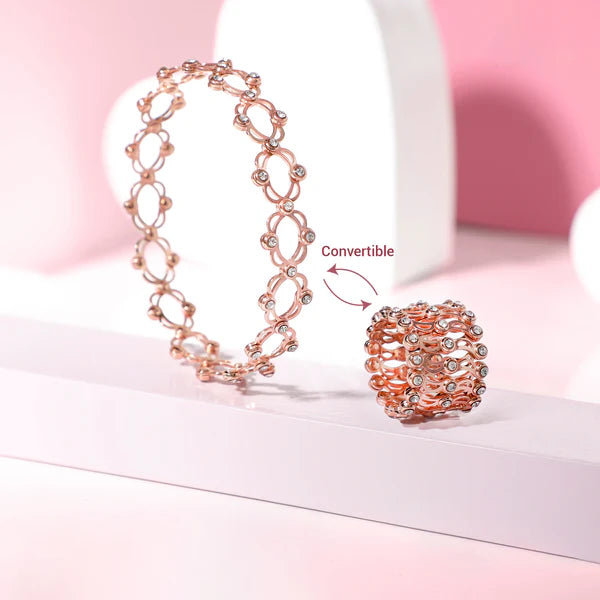 2-in-1 Stylish & Flexible Magic Stretch Ring Bracelet for Women – Creative Adjustable Jewelry Accessory